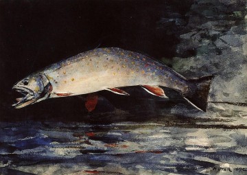 魚の水族館 Painting - カワマスのリアリズム海洋画家ウィンスロー・ホーマーの海